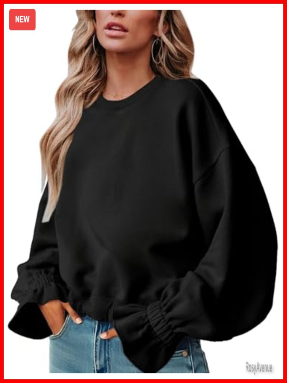 Casual Crew Neck Ruched Long Sleeve Pullover Sweatshirt
